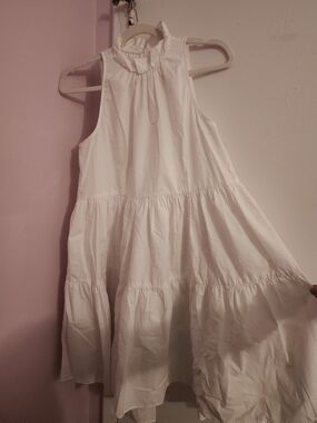 Joie Carlo White Tiered Cotton Midi Dress Size S